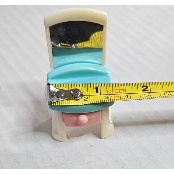 Dollhouse Mirrored Vanity Blue White Pink Dresser Drawer opens Toys R Us - Picture 6 of 6